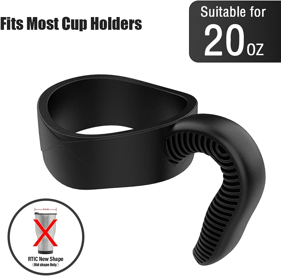 Tumbler Handle Fits for 20 OZ YETI, OZARK TRAIL, Rambler Tumbler(Black,Handle Only,Cup Not Include)